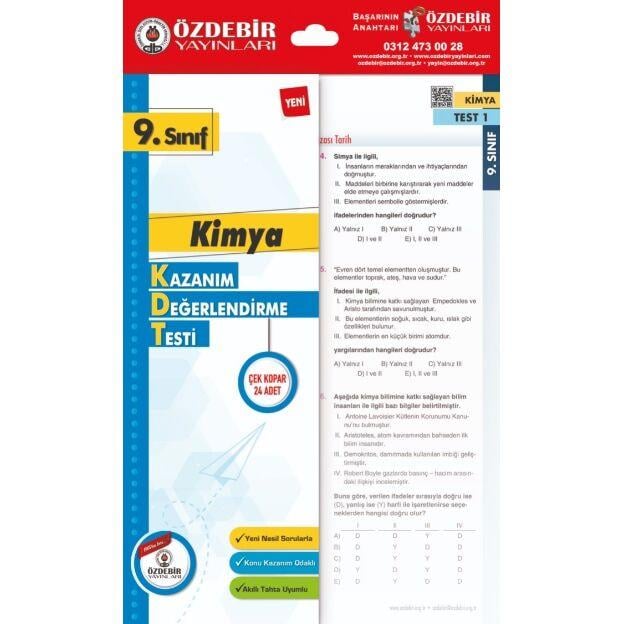 Özdebir 9. S. Kazanım Değerlendirme Yaprak Test Kimya Özdebir 9. S. Kazanım Değerlendirme Yaprak Test Kimya  - Kirtasiyem.net9.Sınıf