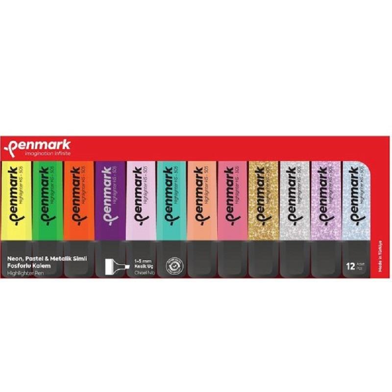 Penmark Fosforlu Kalem 16 Li Süper Kutu 4 Neon+4 Pastel +4 Tropik+4 Simli *Yeni*Penmark Fosforlu Kalem 16 Li Süper Kutu 4 Neon+4 Pastel +4 Tropik+4 Simli *Yeni* - Kirtasiyem.netFosforlu Kalemler