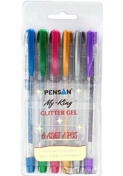 Pensan Simli Gel Set 6 RenkPensan Simli Gel Set 6 Renk - Kirtasiyem.netSimli Kalemler