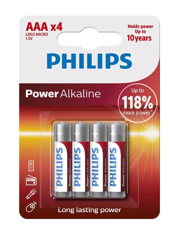 Philips Lr03P4B/05 Power Alkaline Aaa 4X İnce PilPhilips Lr03P4B/05 Power Alkaline Aaa 4X İnce Pil - Kirtasiyem NetPil