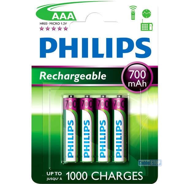 Philips R03B4A70/10 Şarj Edilebilir Aaa 700 Mah X4 İnce PilPhilips R03B4A70/10 Şarj Edilebilir Aaa 700 Mah X4 İnce Pil - Kirtasiyem.netPil