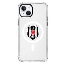 Piolent BJKCASE24001-iPhone15 Beşiktaş Magsafe Logo Şeffaf Telefon KılıfıTelefon