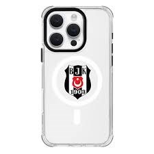 Piolent BJKCASE24001-iPhone16ProMax Beşiktaş Magsafe Logo Şeffaf Telefon KılıfıTelefon