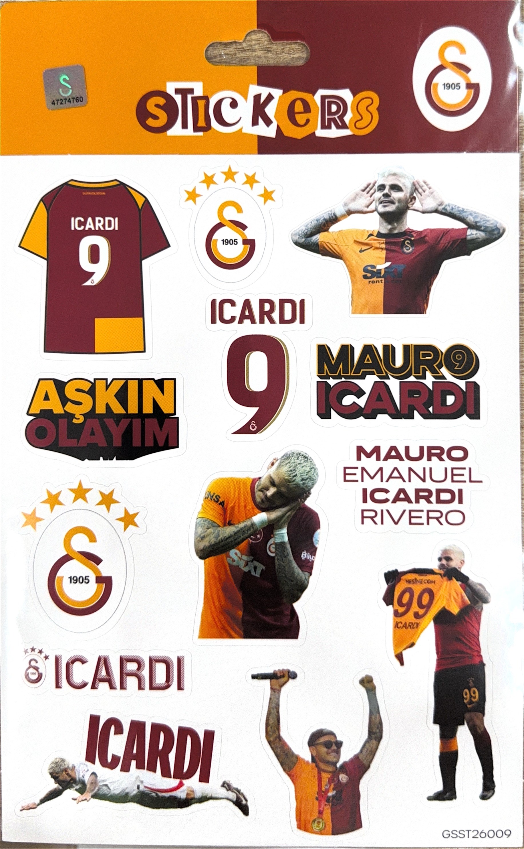 Piolent GSST26009 Mauro Icardi Aşkın Olayım Sticker SheetStickerlar