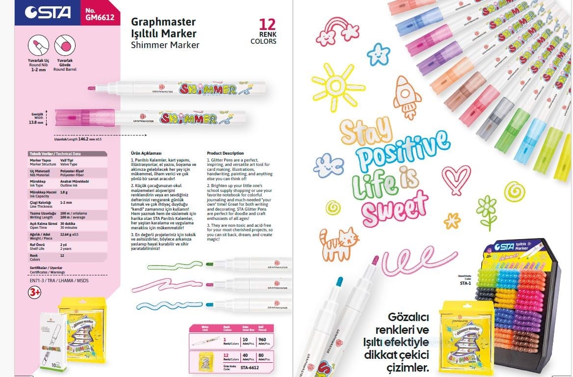 Sta Işıltılı Marker Stand *288 STA-2Markörler