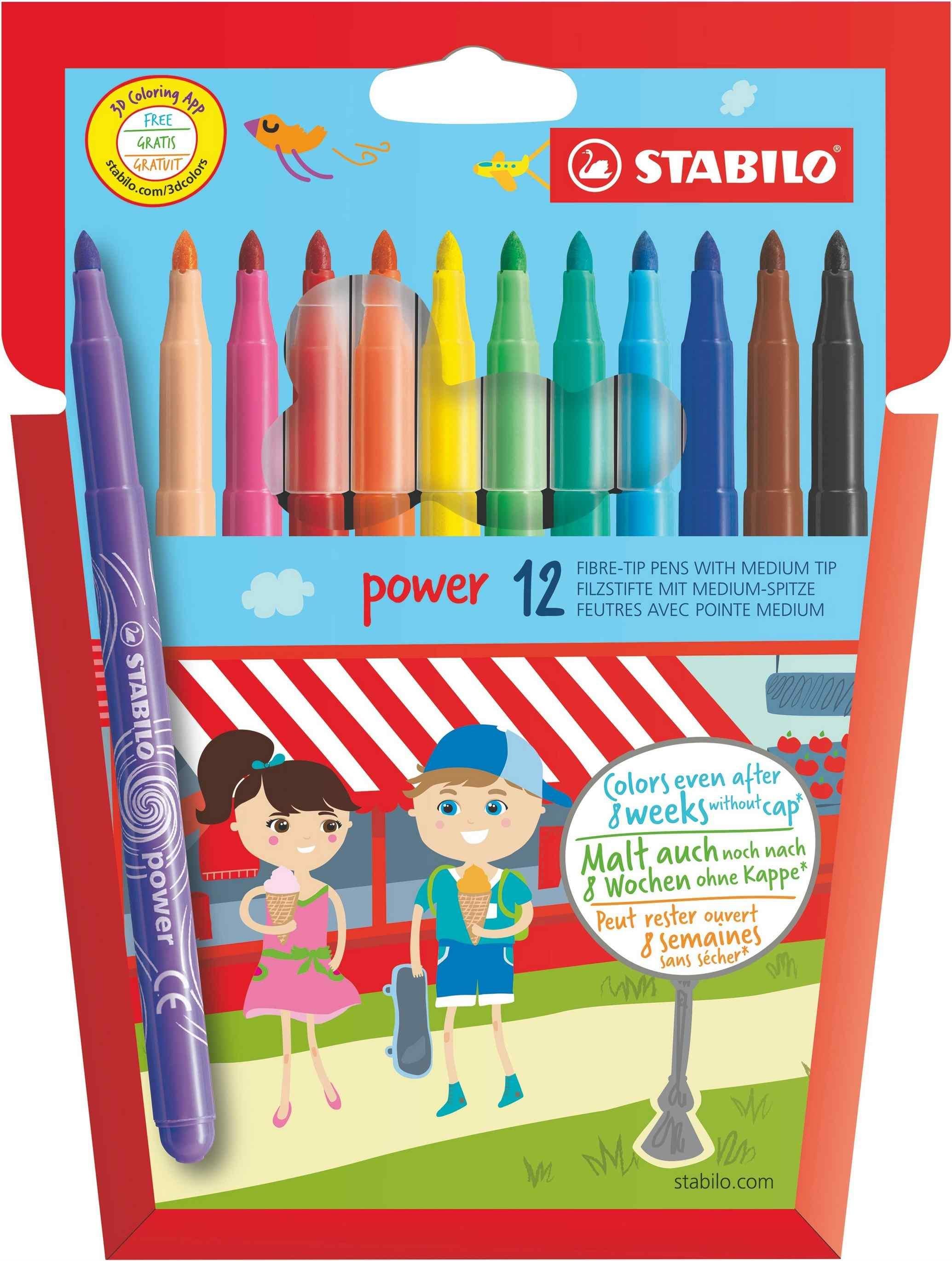 Stabilo Keçeli Boya Kalemi Power 12 Renk 280/12-02Stabilo Keçeli Boya Kalemi Power 12 Renk 280/12-02 - Kirtasiyem.netKeçeli Kalemler
