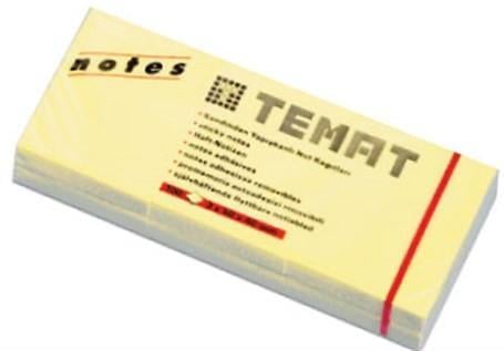 Temat 3X50X40 mm Not Kağıdı 100 yp Pastel SarıTEMAT 3X50X40 MM NOT KAĞIDI 100 yp - Kirtasiyem.netNot Kağıtları