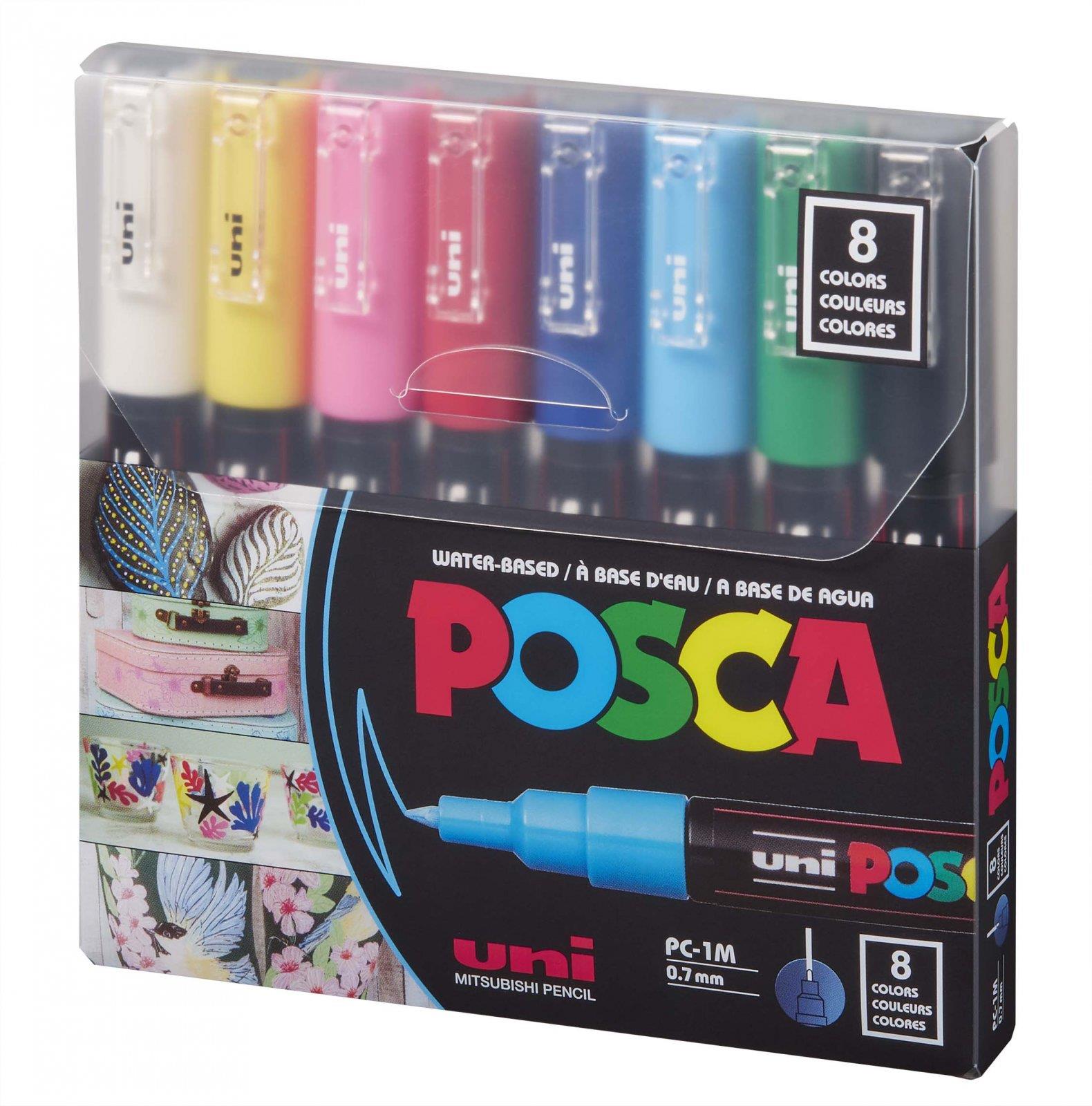 Uni Posca 0.7 Su Bazlı Poster Markörü Anarenk 8Li 