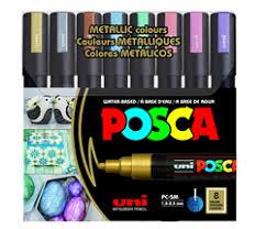 Uni Posca 1.8-2.5 Subazlıpostermarkörü Metalik 8LiRoller(Pilot)Kalem