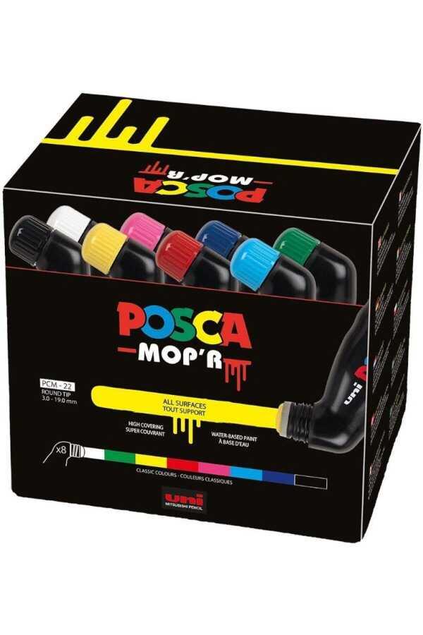 Uni Posca MopR 3.0-19.0 Su Bazlı Mop Markörü 8Li