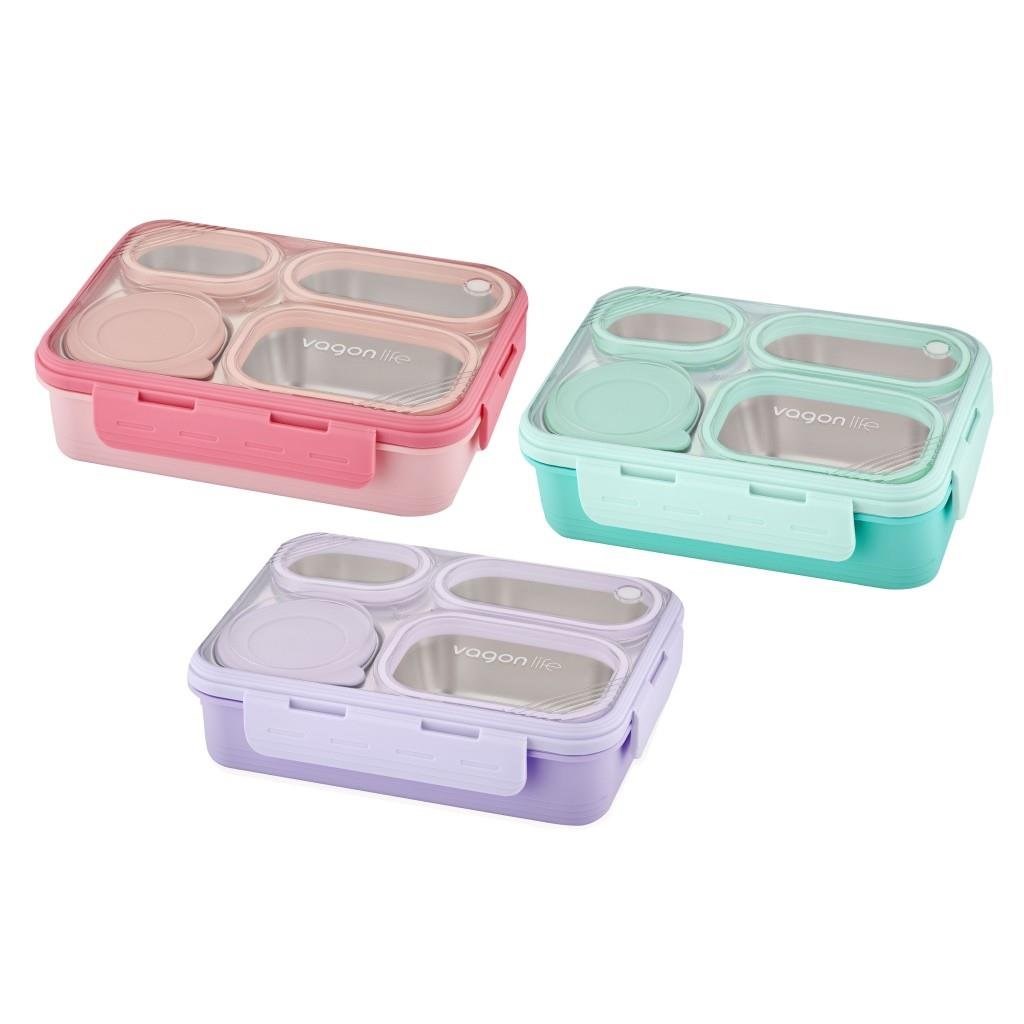 Vagonlife 800 Ml 4 Bölmeli Paslanmaz Çelik LunchboxBeslenme Çantaları