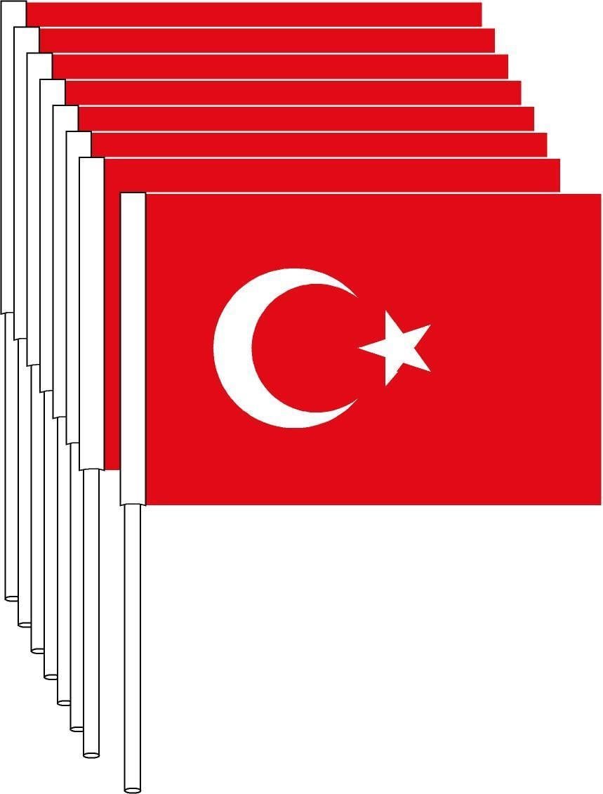 Vatan Bayrak Saplı Küçük Türk Bayraklı 80 li VT801Vatan Bayrak Saplı Küçük Türk Bayraklı *80 VT801 - Kirtasiyem NetBayraklar