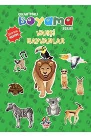 Yağmur Çıkartmalı Boyama Serisi-Vahşi HayvanlarBoyama Kitapları