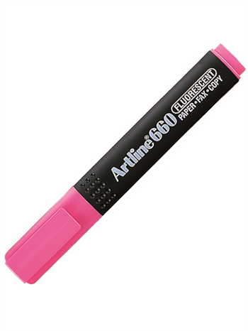 Artline 660 Fosforlu Kalem Kesik Uç:1,0-4,0Mm F.Pembe