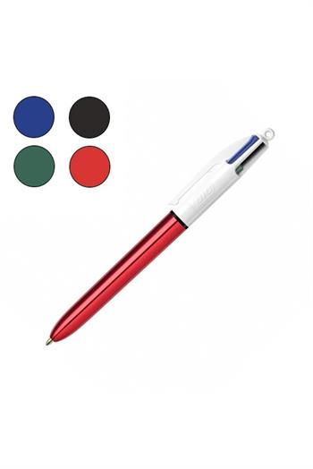 Bic Tükenmez Kalem 4 Colours Shıne Kırmızı Gövde (1 Adet)