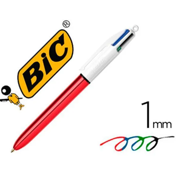 Bic Tükenmez Kalem 4 Colours Shıne Kırmızı Gövde (1 Adet)