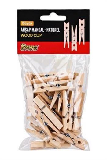 Brons Ahşap Mandal Naturel Büyük Br-907