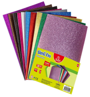 Bu-Bu Simli Yapışkanlı Eva 20X30Cm.10 Renk Bubu-Ev0038