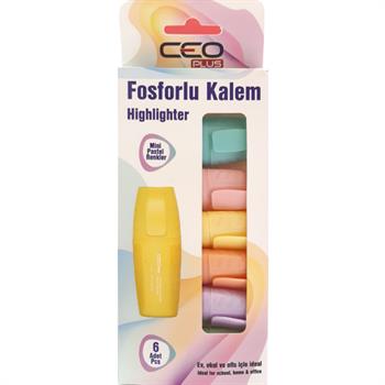 Ceo Fosforlu Kalem Mini Pastel Renkler (1 Adet)_36