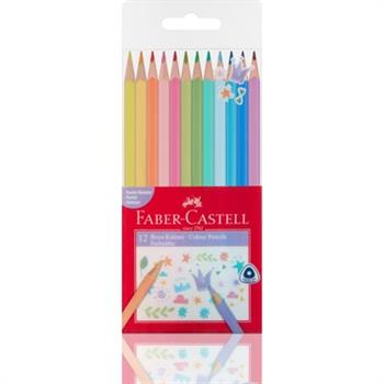 Faber Castell Üçgen Boya K. 12 Pastel Renk, (Fsc)