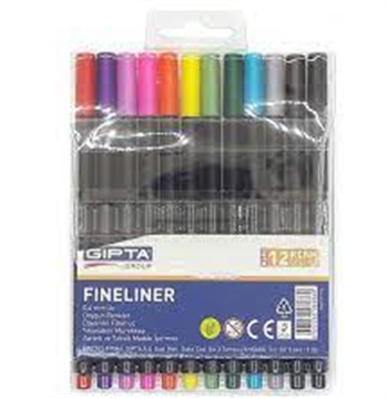 Gıpta Fineliner Kalem 0,4Mm - Pp Kutu - Üçgen - 12 Renk