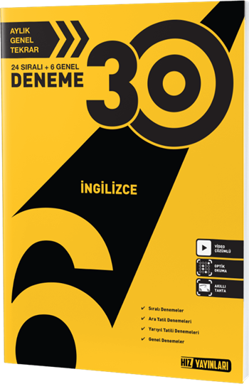 Hız Yayınları 6. Sınıf İngilizce Deneme 30 Lu