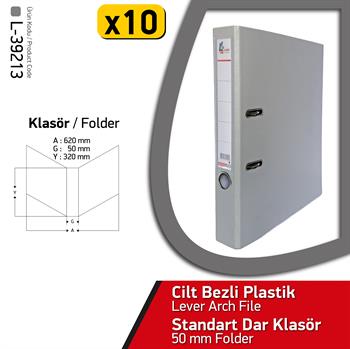 Laçin Dar Büro Klasörü Gri (1 Koli 10 Adet)