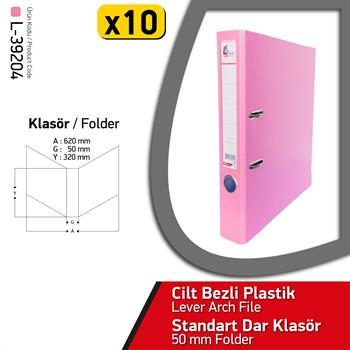 Laçin Dar Büro Klasörü Pembe (1 Koli 10 Adet)
