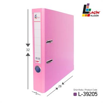 Laçin Dar Büro Klasörü Pembe (1Koli 30 Adet)