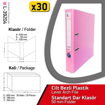 Laçin Dar Büro Klasörü Pembe (1Koli 30 Adet)