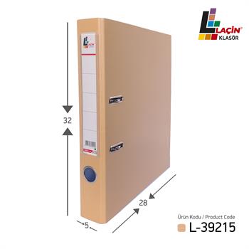 Laçin Dar Büro Klasörü Sütlü Kahve (1 Koli 10 Adet)
