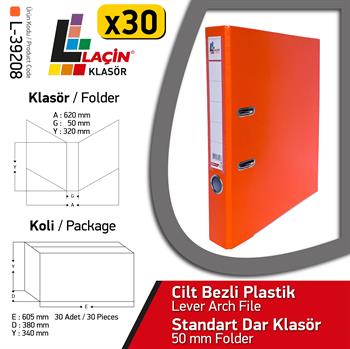 Laçin Dar Büro Klasörü Turuncu (1Koli 30 Adet)