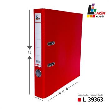 Laçin Dar Tip:D.M.O Klasörü 34 Cm Kırmızı