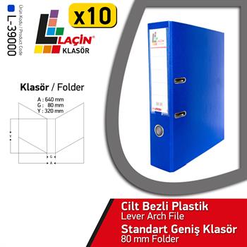 Laçin Geniş Büro Klasörü Mavi (1 Koli 10 Adet )