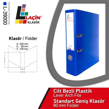 Laçin Geniş Büro Klasörü Mavi 