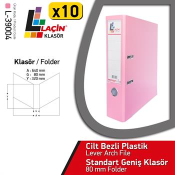 Laçin Geniş Büro Klasörü Pembe (1 Koli 10 Adet )
