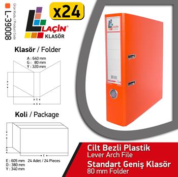 Laçin Geniş Büro Klasörü Turuncu (1 Koli 24 Adet )