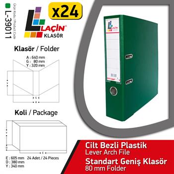 Laçin Geniş Büro Klasörü Yeşil (1 Koli 24 Adet )