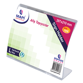 Mapi Afiş Taşıyıcı L Tipi Kavisli 297X210 Yatay
