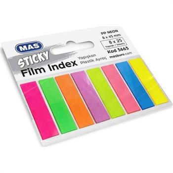 Mas Film İndeks 8X45 Pp Dörtgen 25 Sy 8 Renk 3663