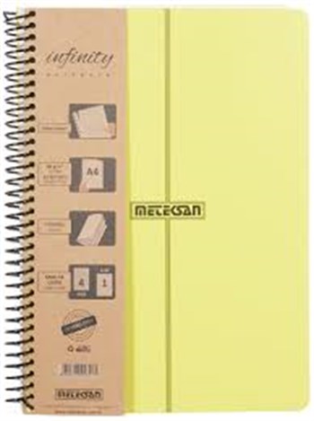 Meteksan A4 İnfinity 5 Konulu(4+1) Pastel Spr.Pp Kapak Ayraçlı Defter 150 Yaprak