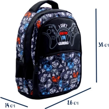 Muggle Mu-9383 Game Over Siyah Okul Çantası