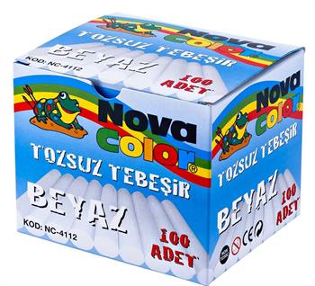 Nova Color Tozsuz Tebeşir Beyaz 100 Lu Nc-4112