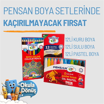 PENSAN 3'LÜ BOYA SETİ( 1 PASTEL BOYA+1 SULU BOYA+1 KURU BOYA)Diğer Kırtasiye Ürünleri