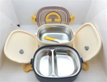 Vagonlife  1200 Ml 3 Bölmeli Karma Renk Paslanmaz Çelik Lunchbox BL50251-2