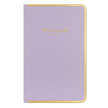 Vj 123-0230 Victorias Journalmonaco Vegan Deri Sertkapak 100Gr. 96 Yaprak 13X21 Kenar Altın Demir Ve Altın Yaldız Çizgili Lila