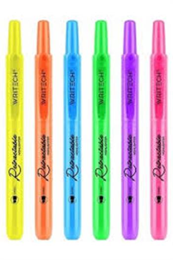 Writech W-805S Basmalı Fosforlu Kalem Neon 6 Renk(Mavi-Pembe-Mor-Sarı-Turuncu-Yeşil) (1 Adet) 