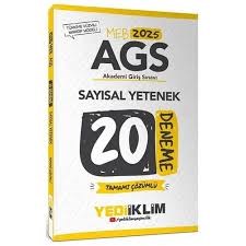2025 MEB AGS Sayısal Yetenek Tamamı Çözümlü 20 Deneme - Yediiklim Yayınları - ÖABTHazırlık Kitapları