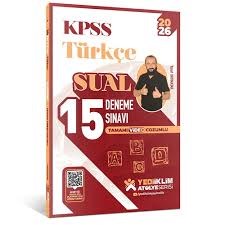 2026 KPSS Atölye Serisi Türkçe Sual Tamamı Video Çözümlü 15 Deneme SınavıDiğer Kırtasiye Ürünleri