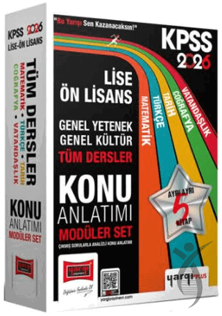 2026 KPSS Lise Ön Lisans GK-GY Tüm Dersler Konu Anlatımı Modüler Set (5 Kitap) Okul Çağı 6-10 Yaş 